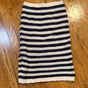 Striped navy and cream Knit Skirt